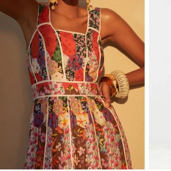 By Anthropologie red motif dress - size 2 - Picture 4 of 13